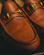 "GUCCI" 80's-90's Classic horsebit leather loafers