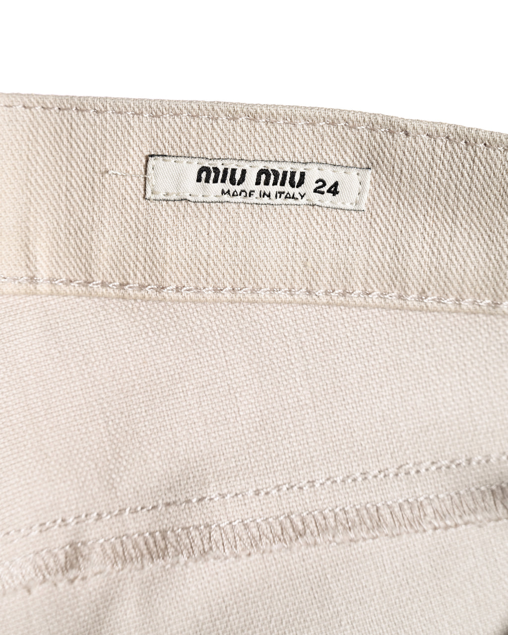 MIU MIU/ Back Metal Logo Designed Riding Pants Beige