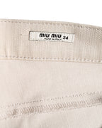 MIU MIU/ Back Metal Logo Designed Riding Pants Beige