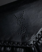 "YVES SAINT LAURENT" 80's-90's Logo engraved tassel detail bag