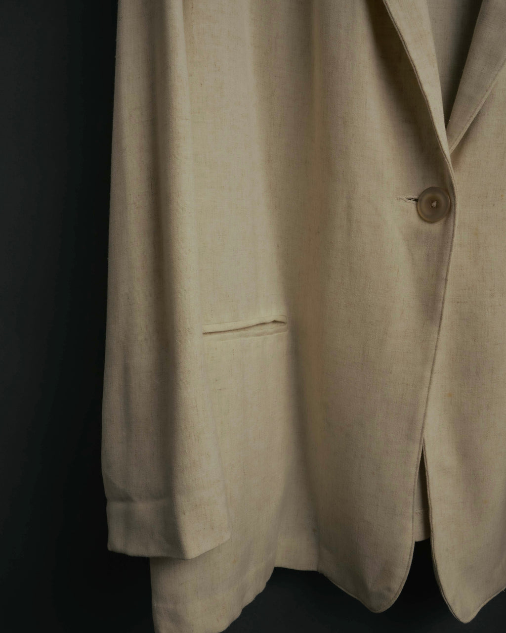 -MOOD Vintage Collections- 90’s-00’s Single button linen blend jacket