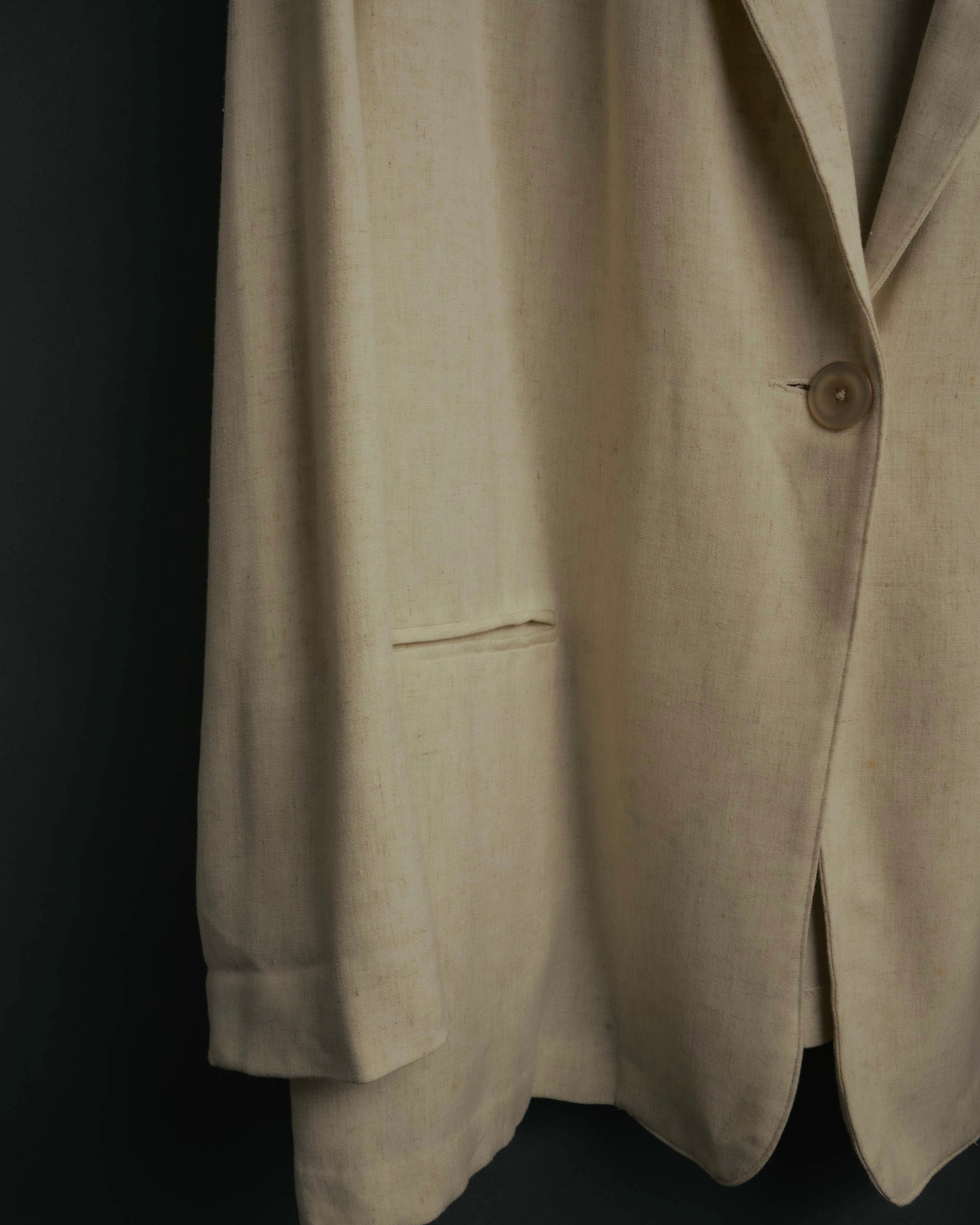 -MOOD Vintage Collections- 90’s-00’s Single button linen blend jacket