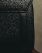 "Burberrys" 80's-90's Classic black leather top-handle handbag
