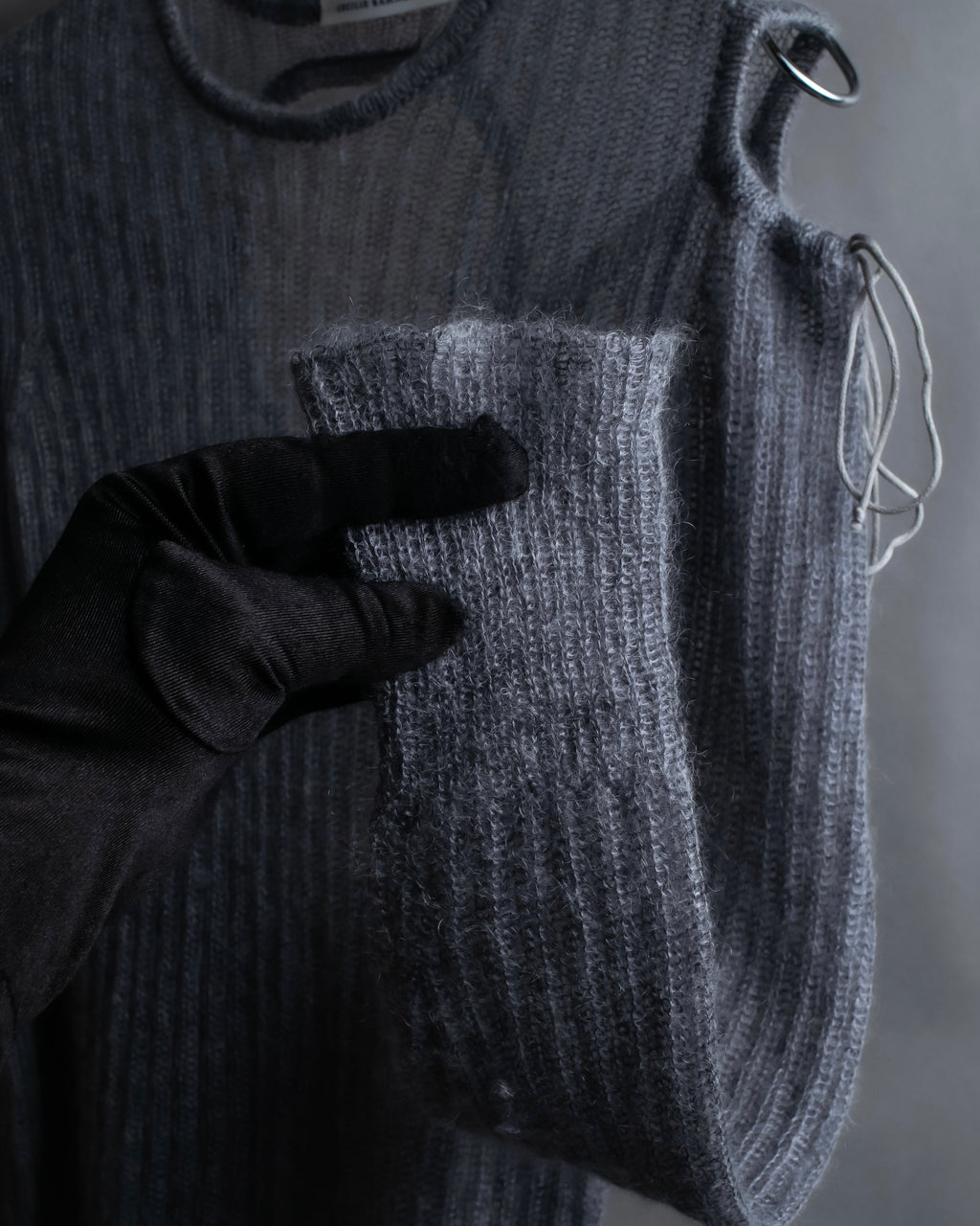 "CECILIE BAHNSEN" Drawcord design Hole detail ribbed knit