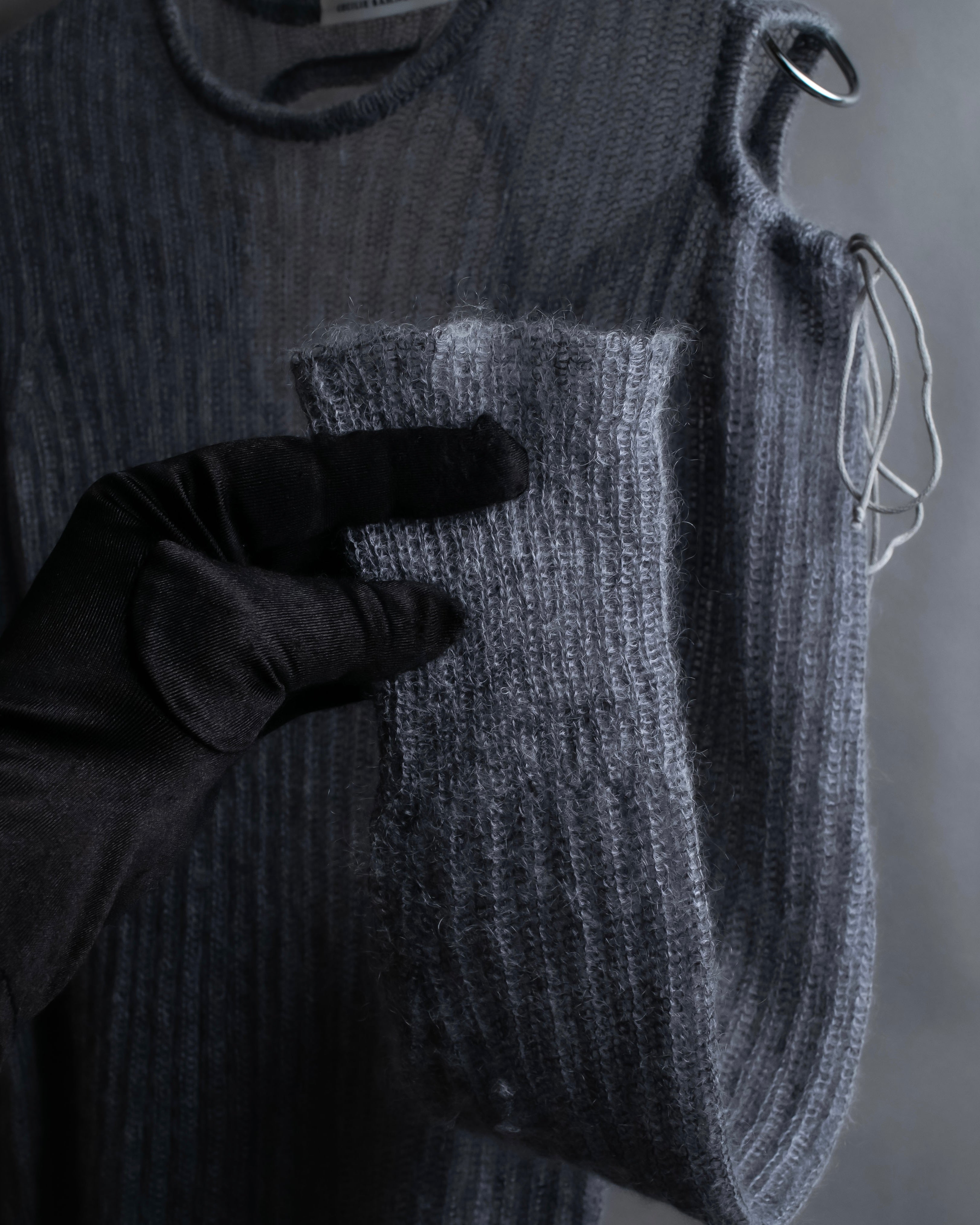 "CECILIE BAHNSEN" Drawcord design Hole detail ribbed knit