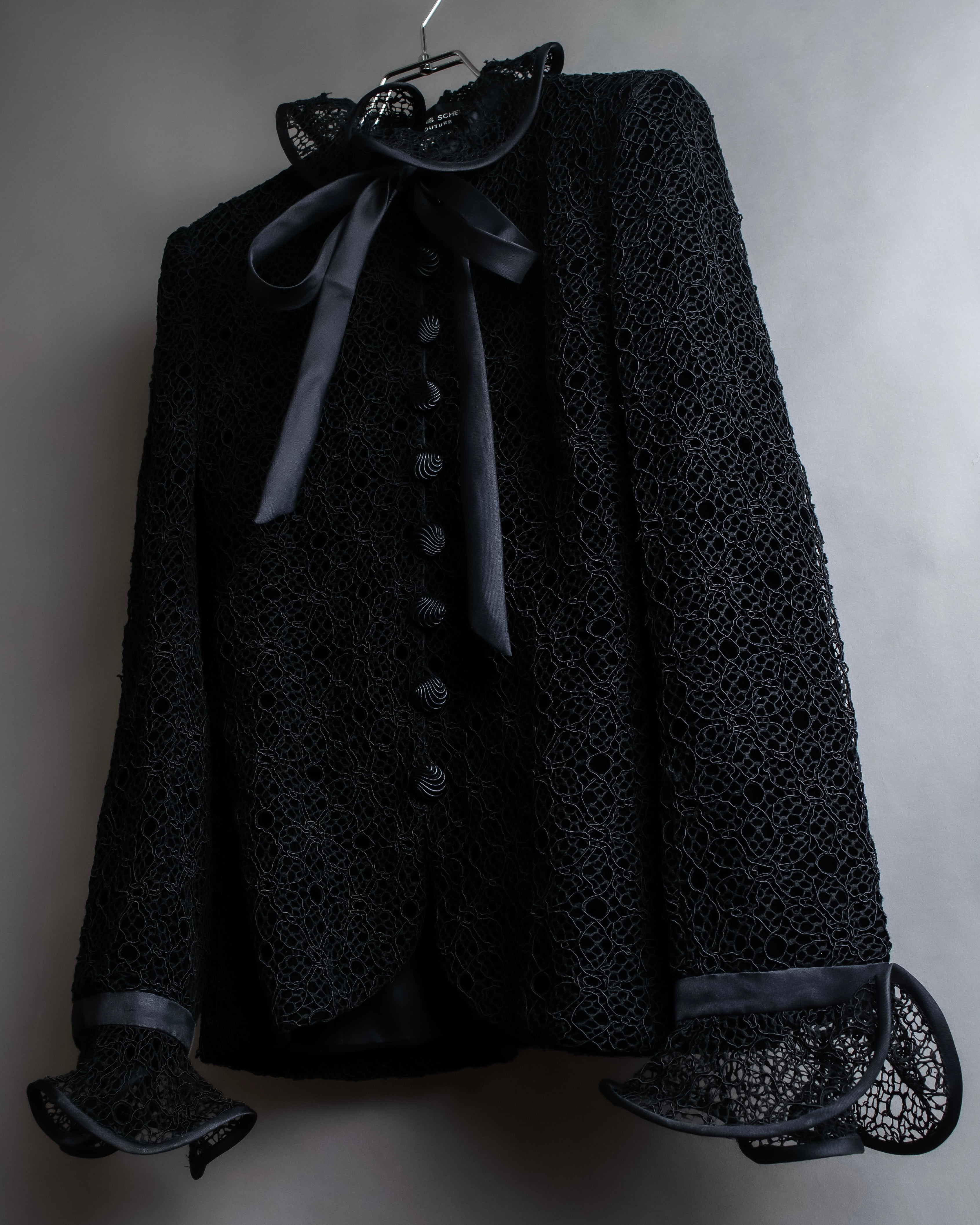 "JEAN-LOUIS SCHERRER" Lace frill design ribbon attached jacket
