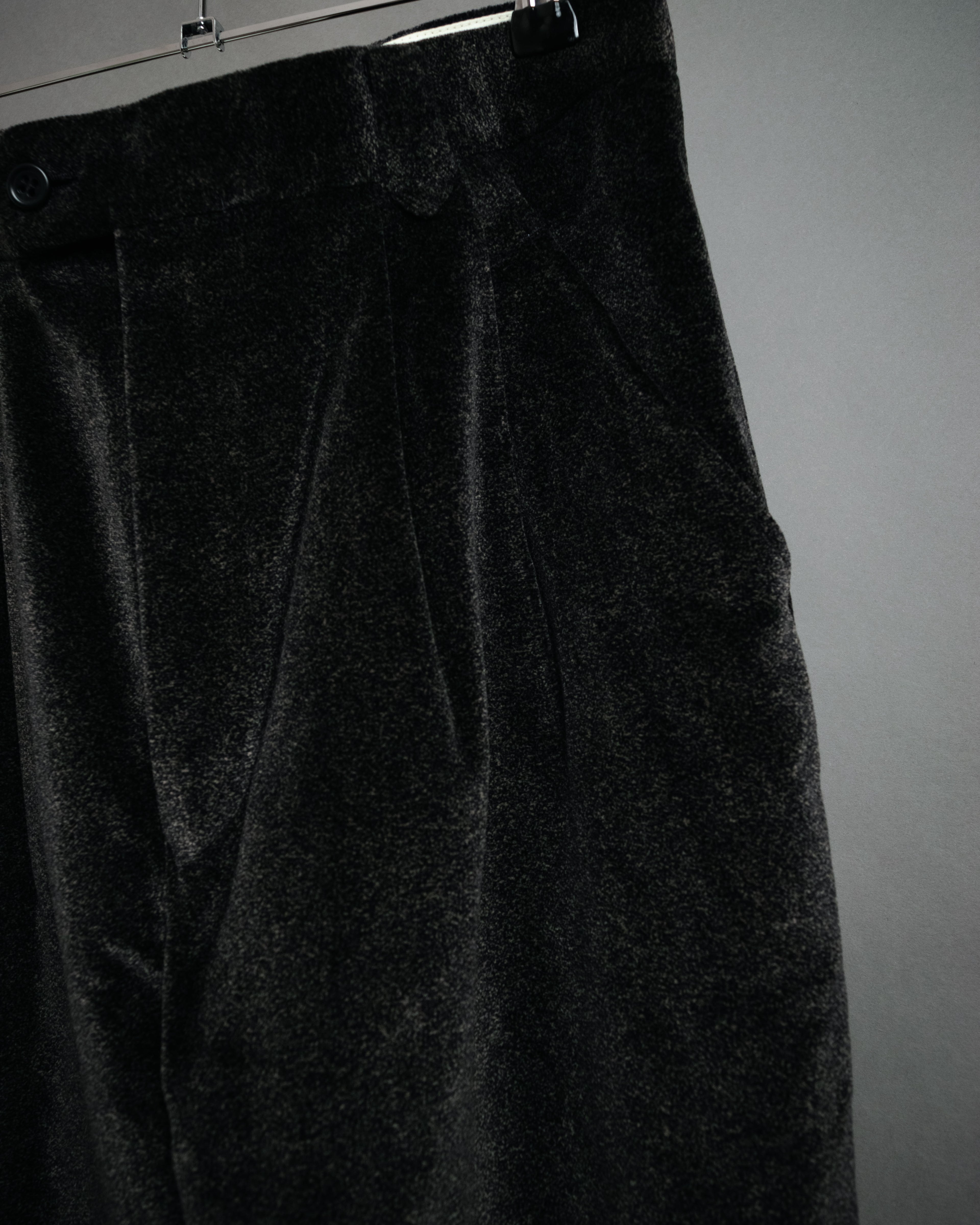 “Christian Dior MONSIEUR” 80’s-90’s Velour two tuck wide trousers
