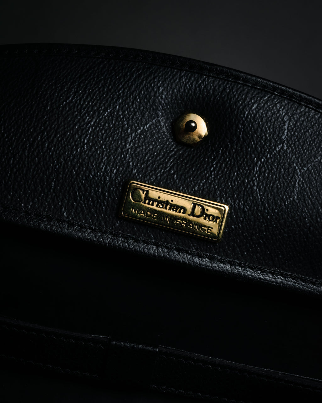 "Christian Dior" 80’s structured grained leather flap shoulder bag