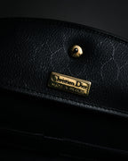 "Christian Dior" 80’s structured grained leather flap shoulder bag