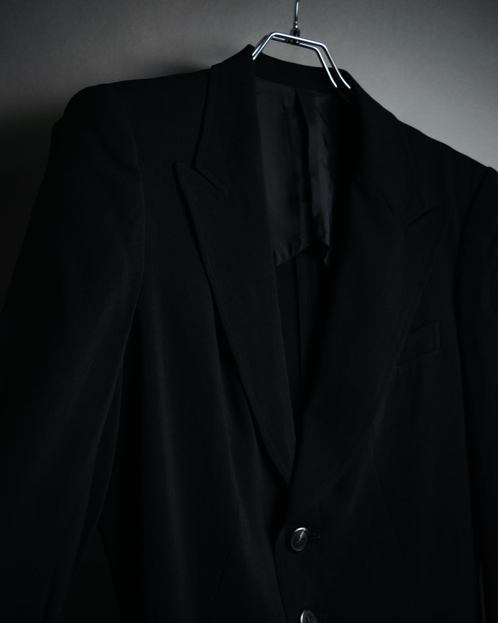 "Y’s" 00’s Asymmetric pleated-back three-button jacket