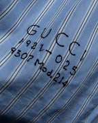 "GUCCI" Michele period brand code embroidered striped shirt
