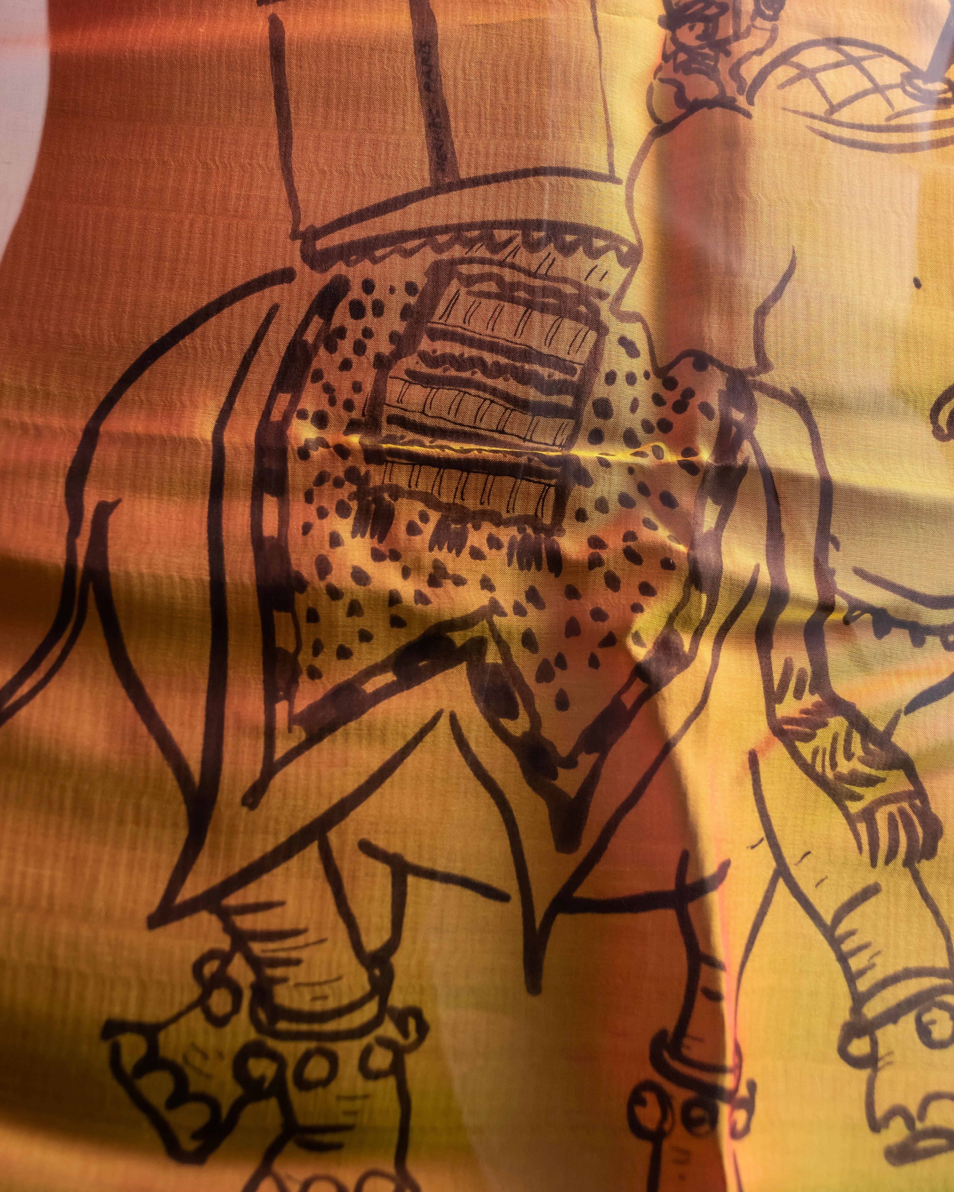 "HERMES" Exotic motif carre scarf