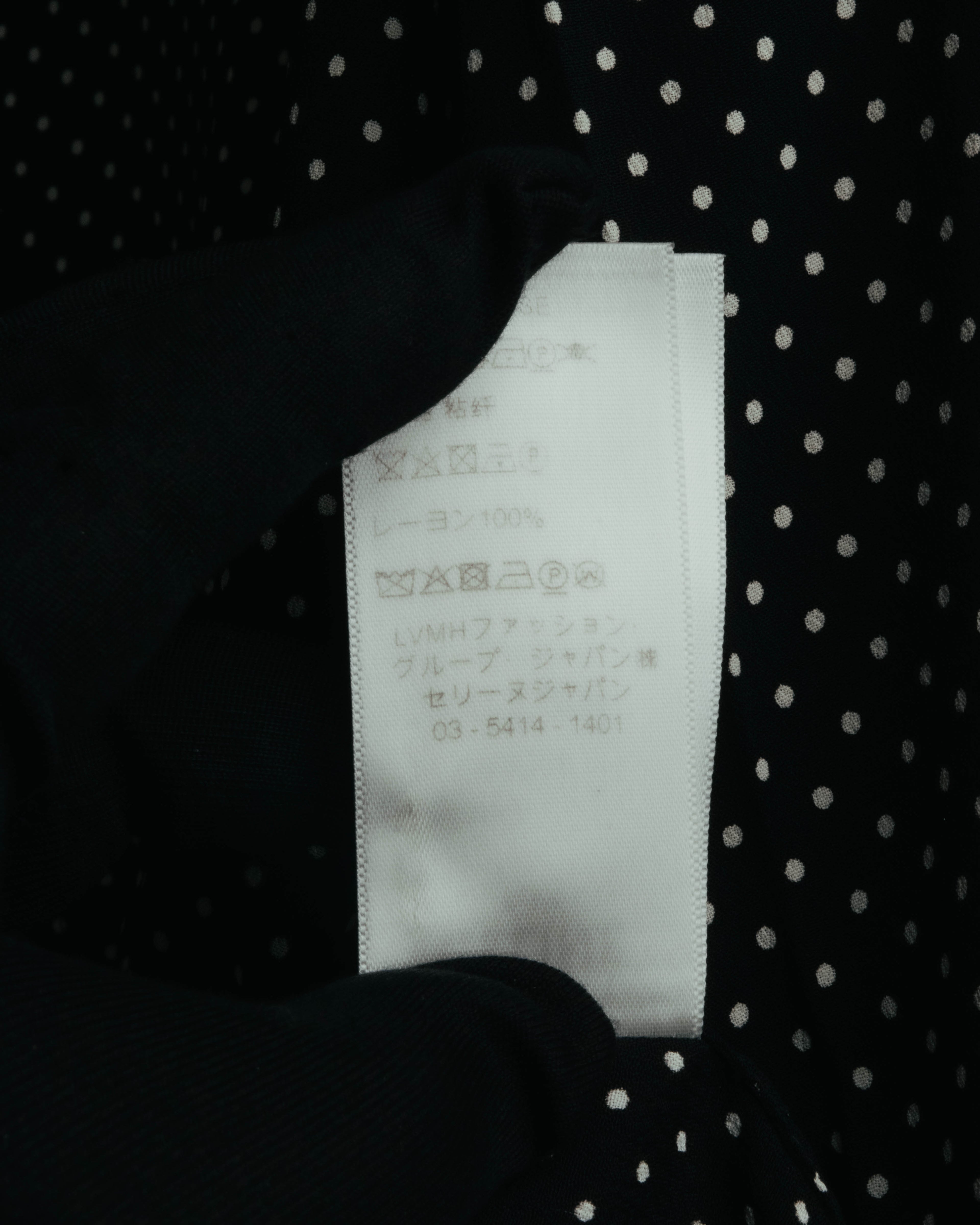 "CELINE" 2010's-2020's Polka dot viscose long sleeve shirt