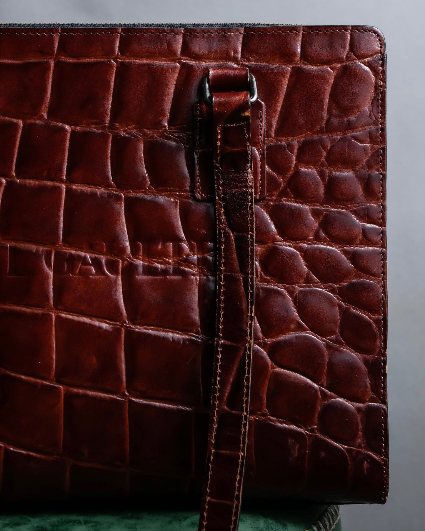 “Jean Paul Gautier” Crocodile-embossed business bag