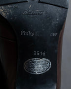 "Pinky&Dianne" Animal fur pattern lace-up heel shoes