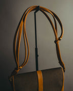 "Yves Saint Laurent" 70's-90's Woven leather shoulder bag