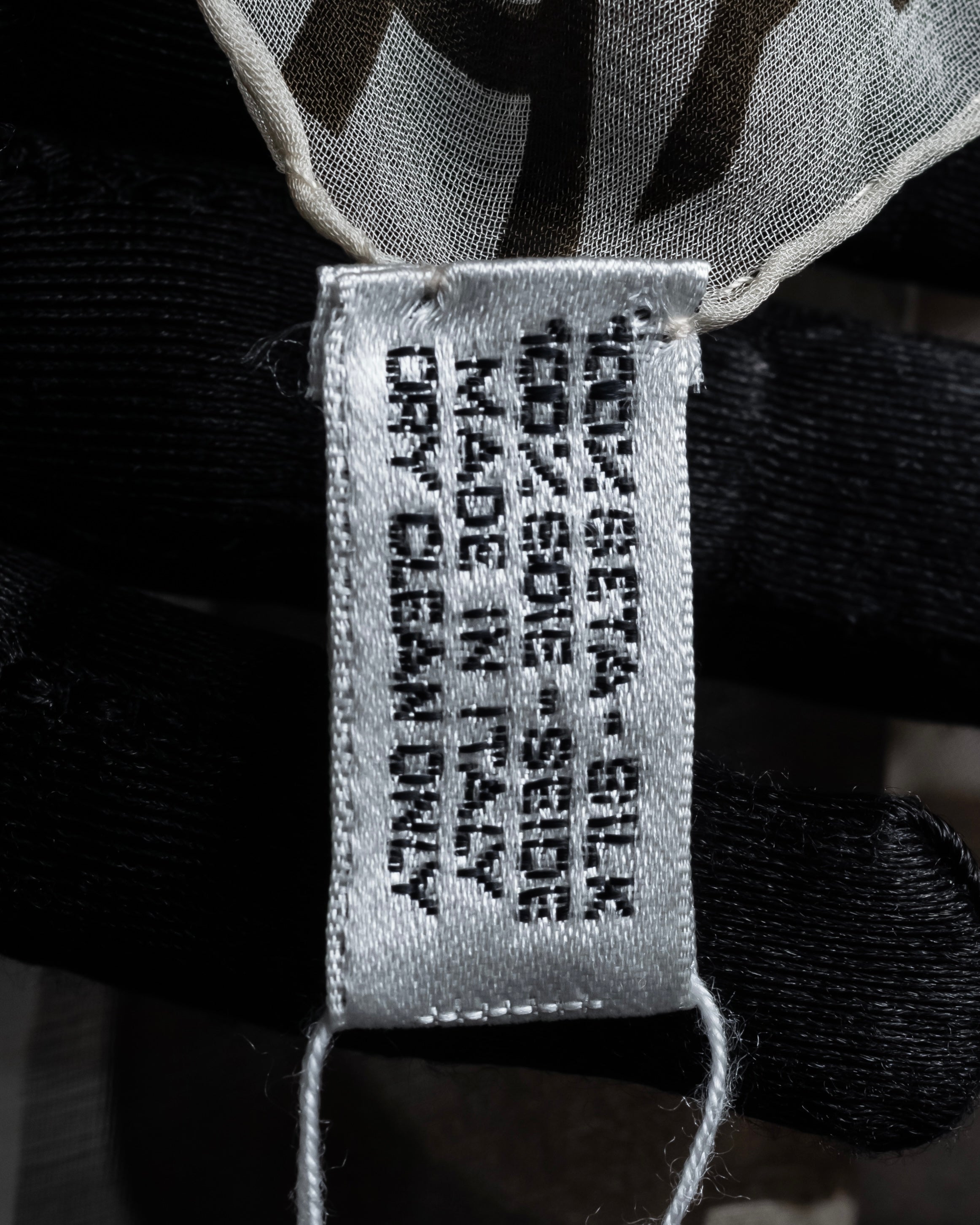 "CHANEL" 90's Square icon logo pattern sheer silk scarf