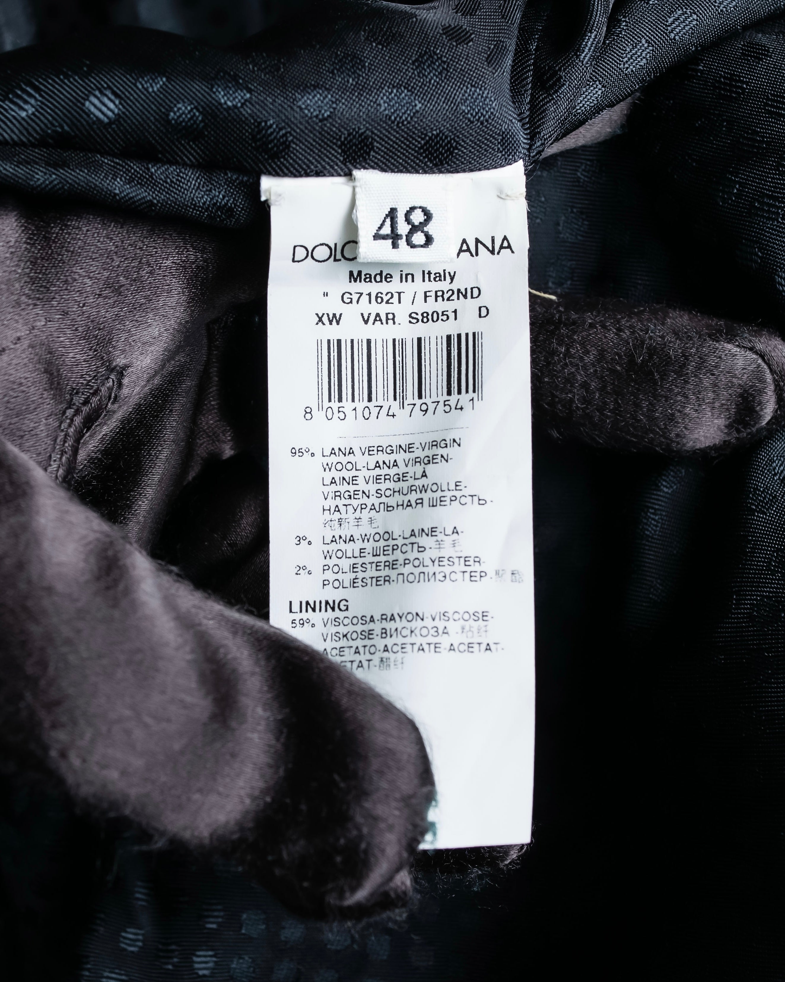 "DOLCE & GABBANA" Pattern switching peak lapel gilet