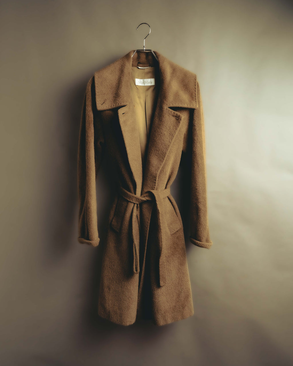 -SPECIAL- “Max Mara” 90’s-00’s Angora blend belted wrap coat