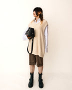 PRADA/ 2021 Thick Collar Oversized Dress Shirt White