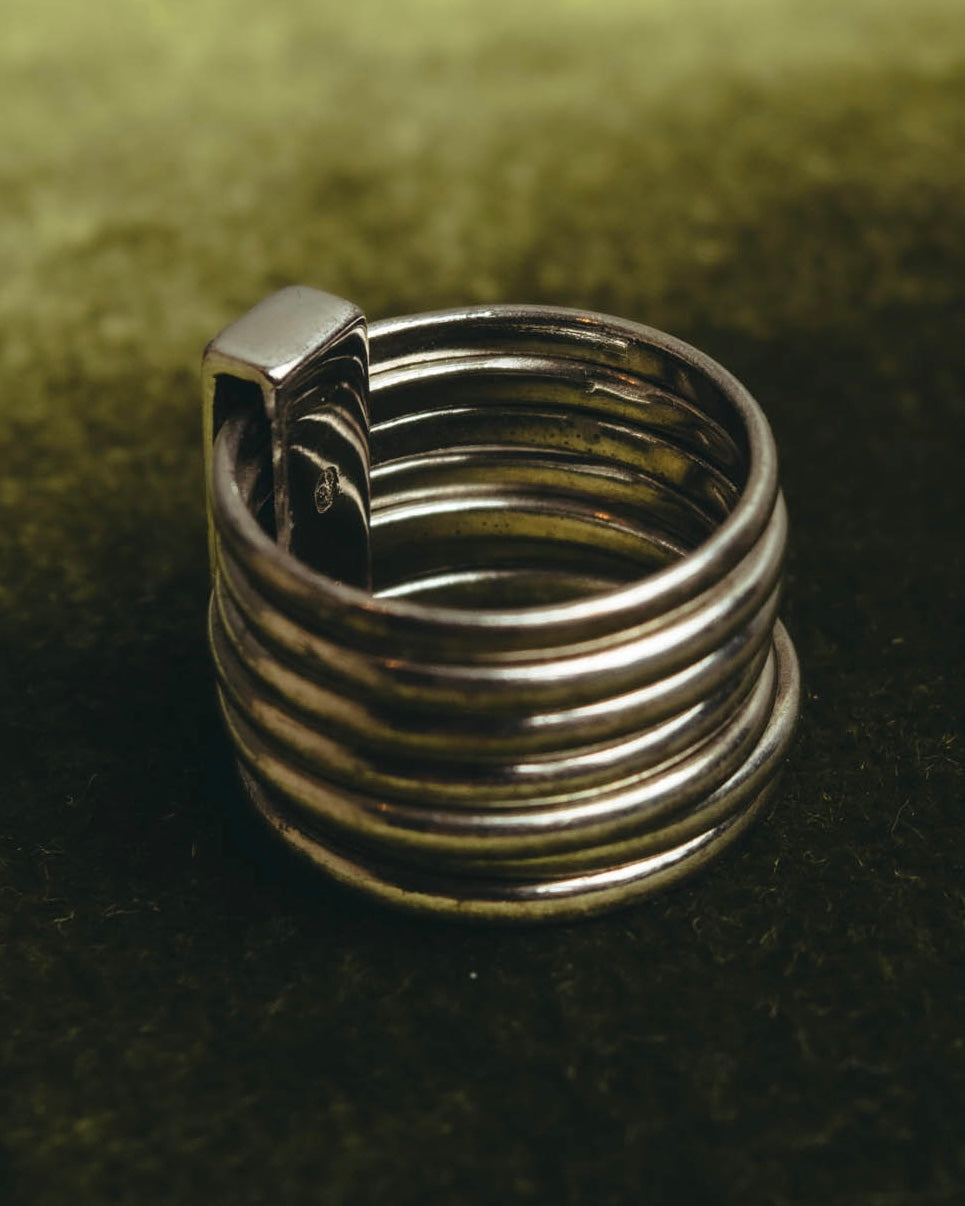 “Christian Dior” 00’s-10’s Silver 925 multi band logo ring