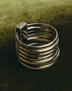 “Christian Dior” 00’s-10’s Silver 925 multi band logo ring