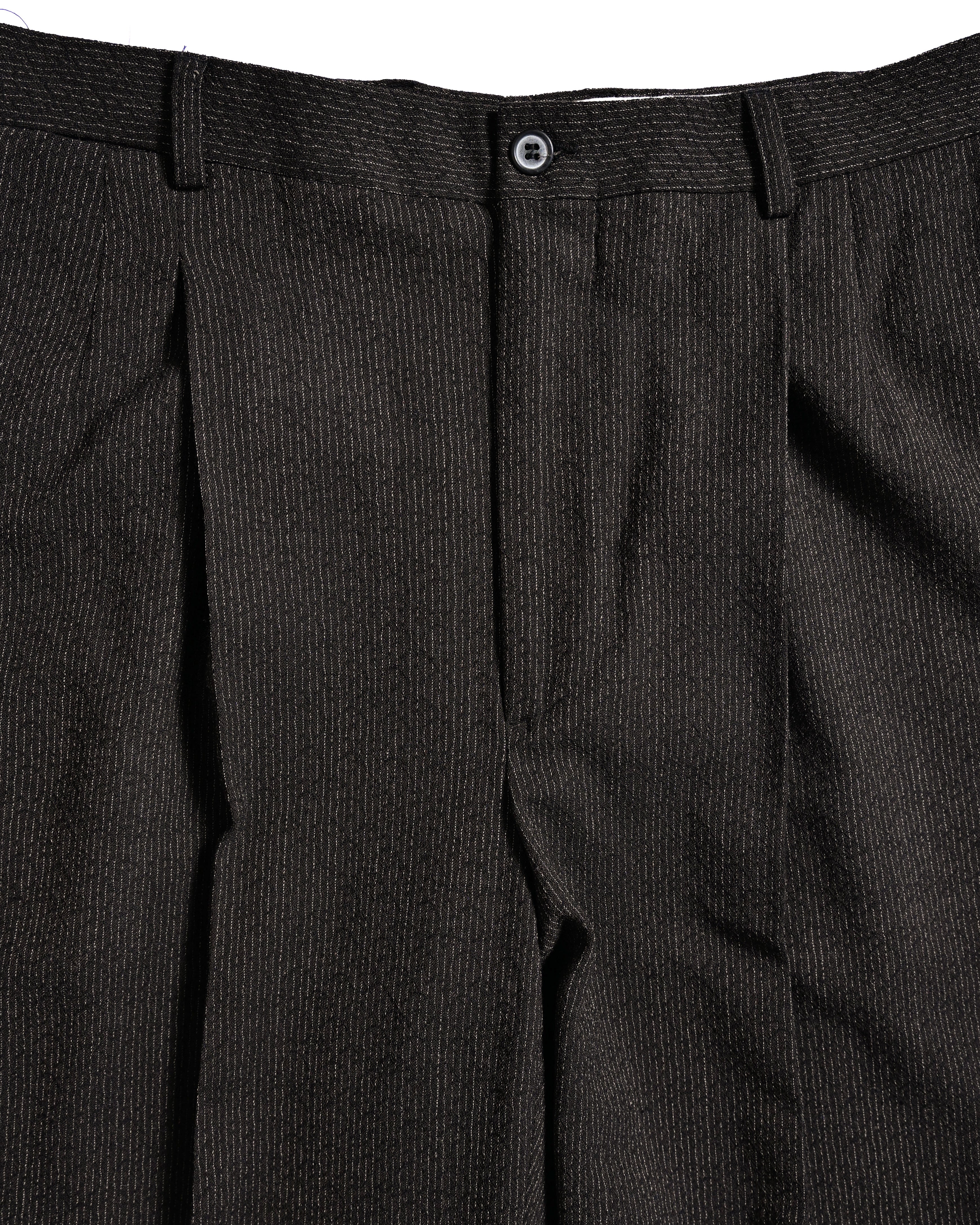 DOLCE & GABBANA/ 2015 Silver Pin Striped Single Breasted Set-up Brown