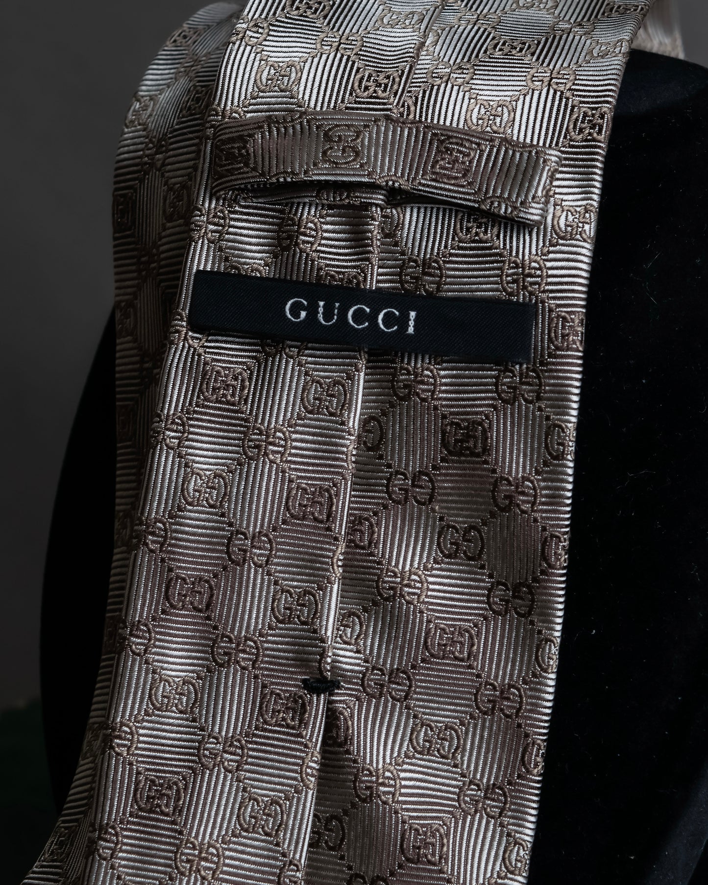 "GUCCI" GG pattern jacquard weave neck tie