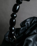 "Christian Dior" Maris Pearl series gathered design leather bag