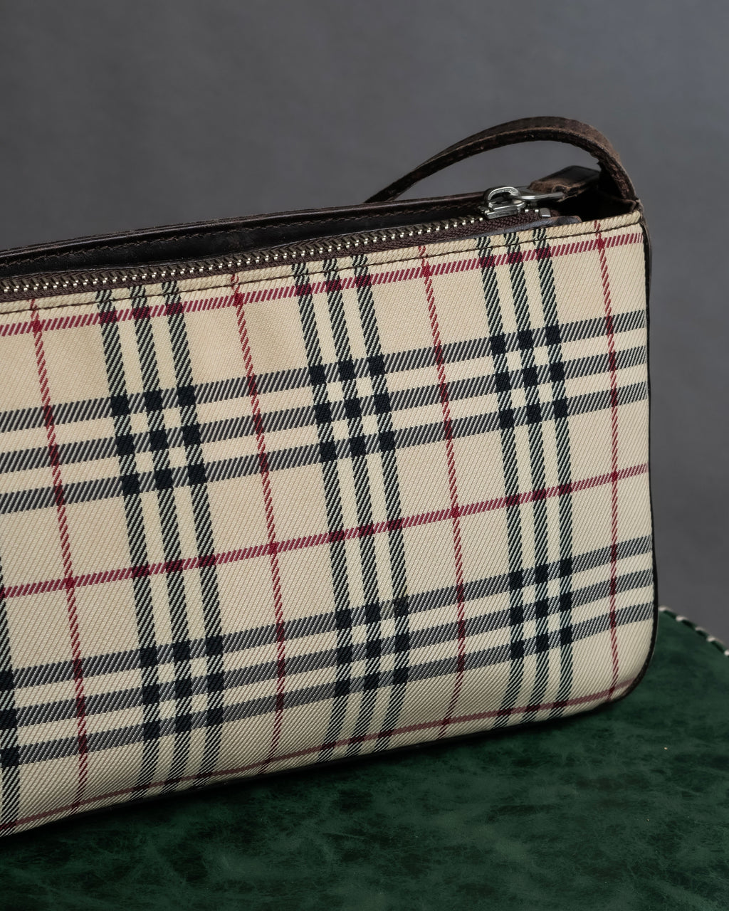 "BURBERRY" Nova check pattern leather combination shoulder bag