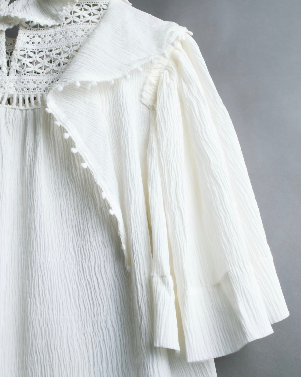 "ISABEL MARANT" Lace knit frill docking sheer blouse