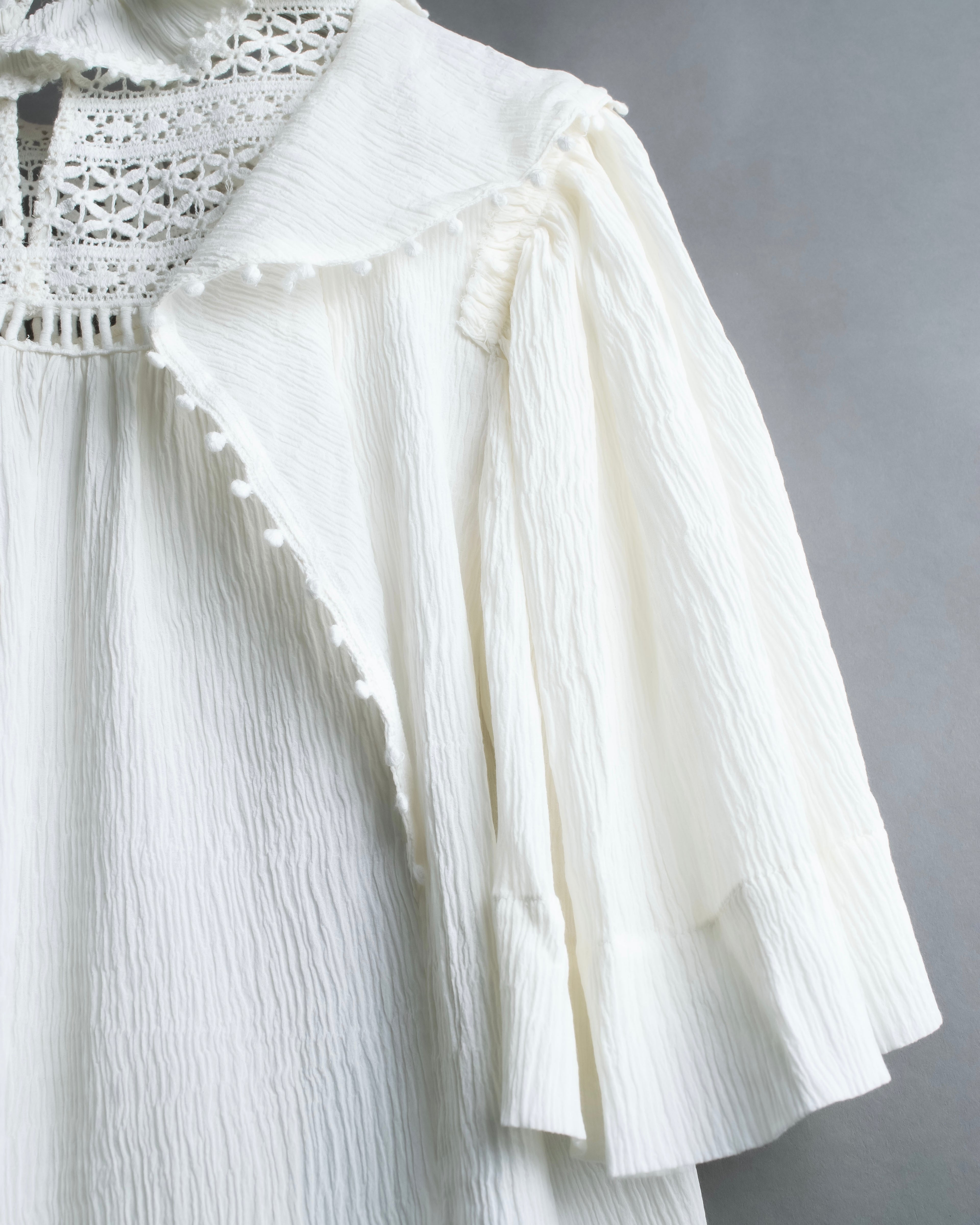 "ISABEL MARANT" Lace knit frill docking sheer blouse