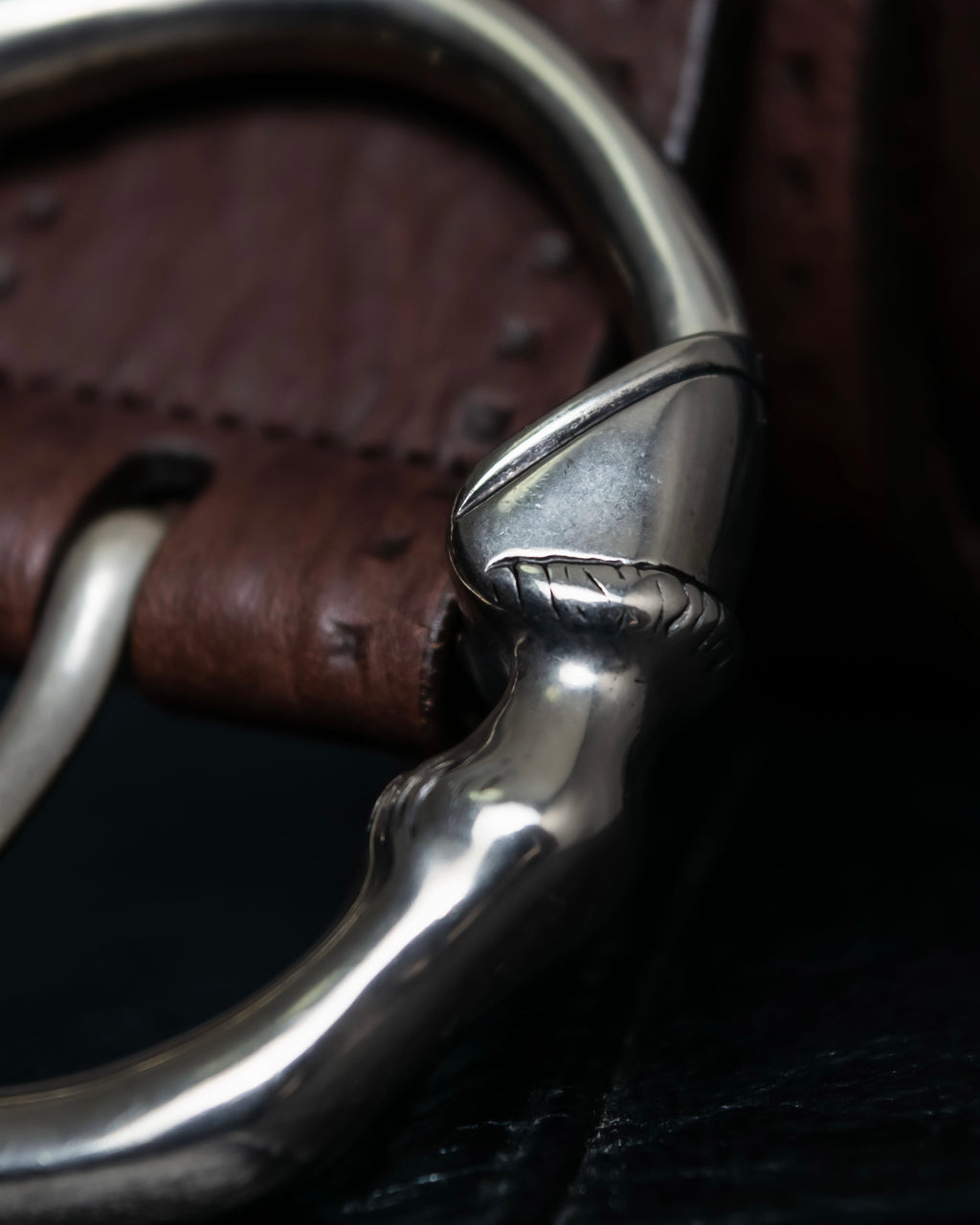 "GUCCI" Horse's foot motif antique style ring belt