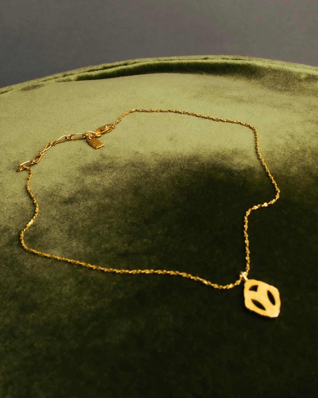 "Yves Saint Laurent" 80's-90's Gold tone rhinestone pendant necklace
