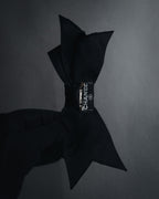 "CHANEL" 90’s black satin and grosgrain ribbon brooch