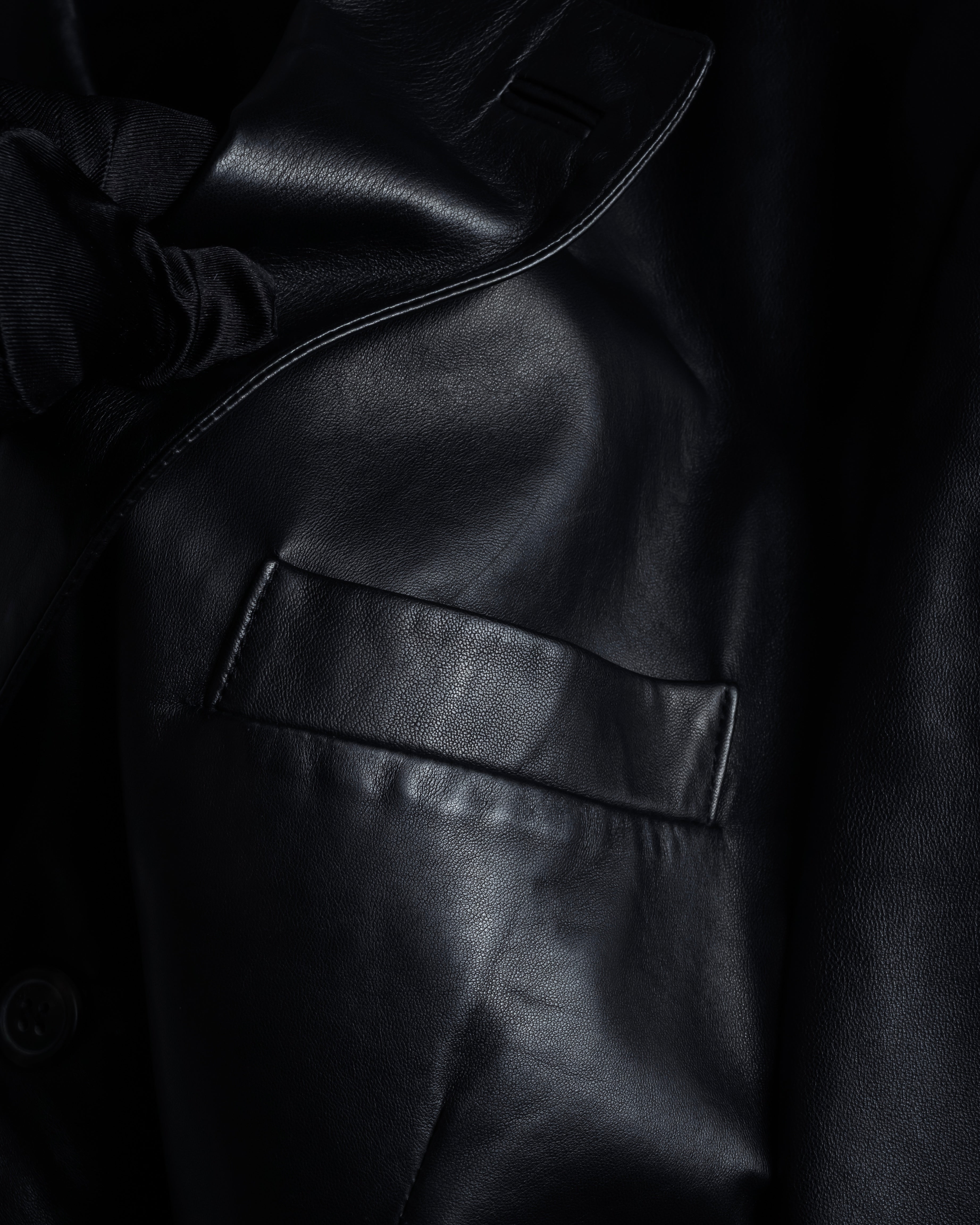 "Salvatore Ferragamo" Straight silhouette leather tailored jacket
