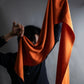 "HERMES" Hermes orange color silk stole