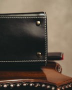 -SPECIAL- "Salvatore Ferragamo" 90's-00's Gancini contrast stitch leather handbag