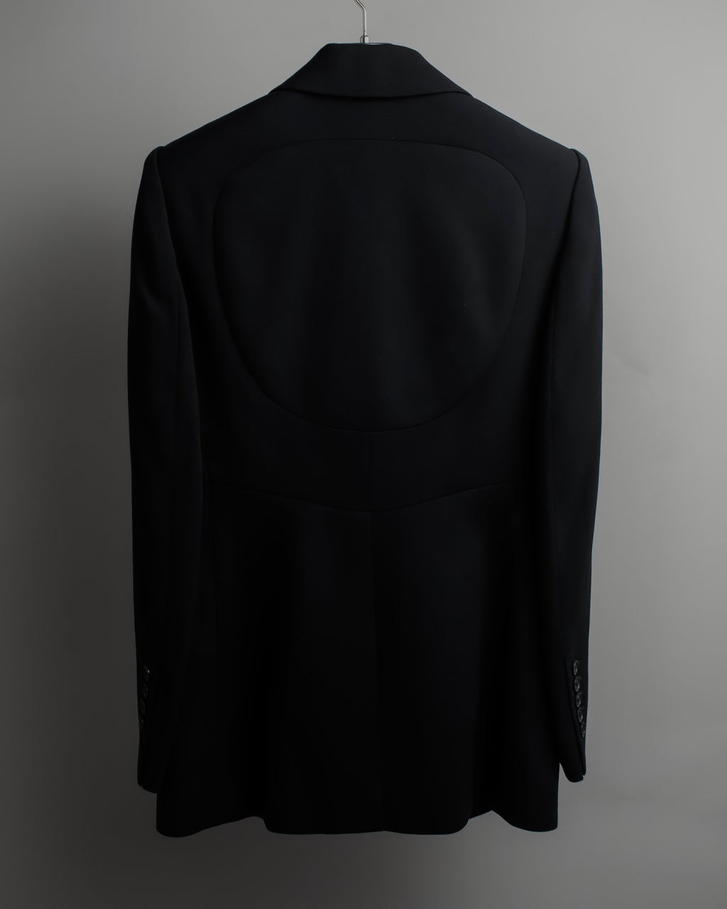 "HERMES" 90's classic detail dark blue tailored jacket