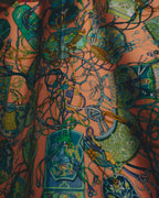 "GUCCI" Late 70's-early 90's oriental motif silk scarf