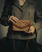 –SPECIAL– "CÉLINE" 70's-80's Vintage monogram suede chain shoulder bag