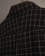 -SPECIAL- “HERMES” 90’s-00’s Windowpane checked sellier button shirt