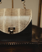 “Max Mara” Late 90’s-early 00’s exotic leather flap chain bag