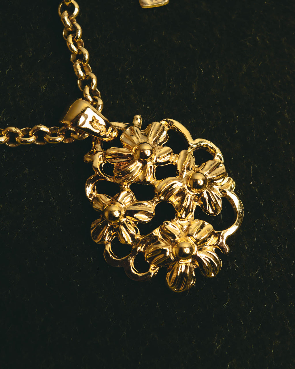 "Yves Saint Laurent" 80's-90's Sculptural floral pendant necklace