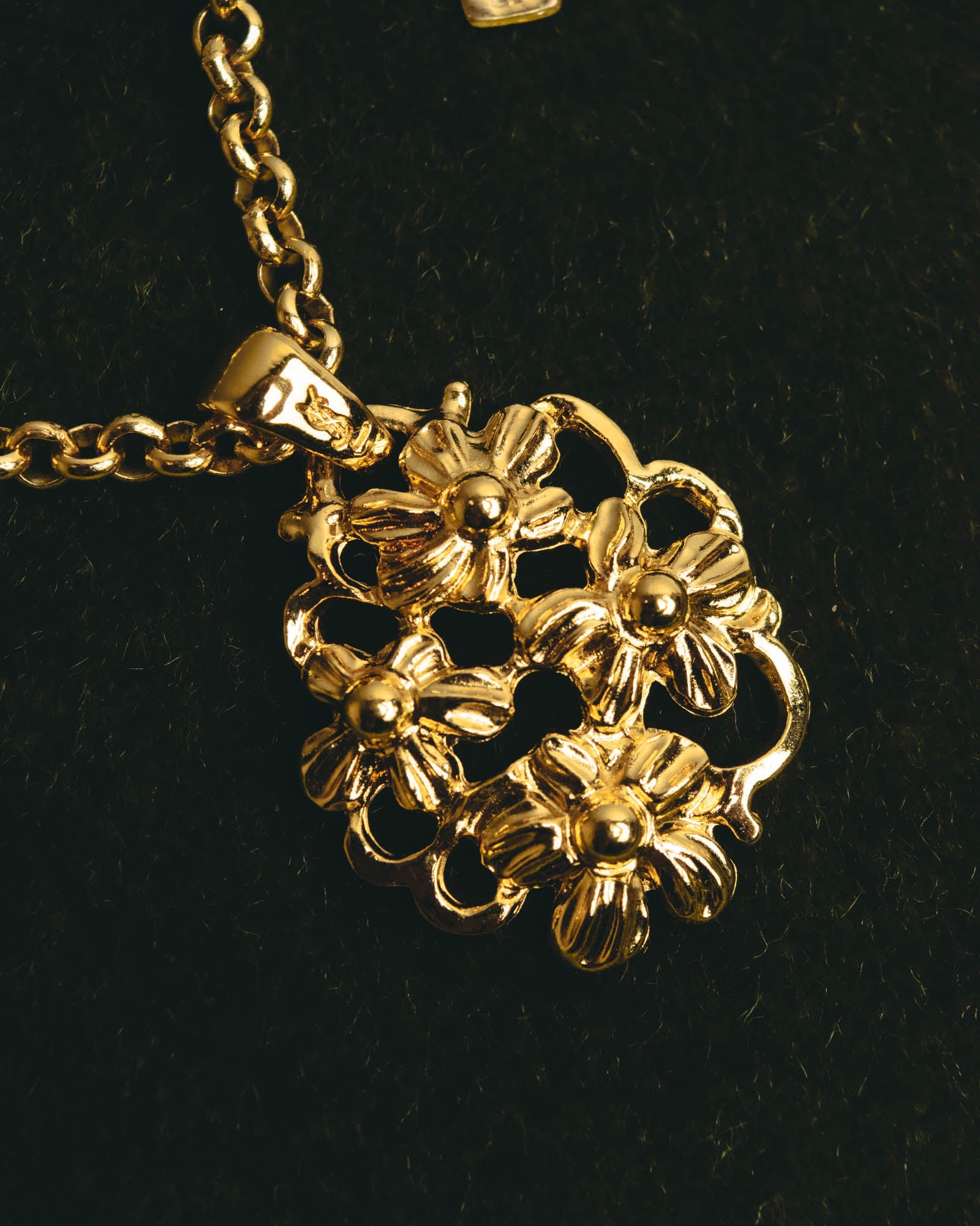 "Yves Saint Laurent" 80's-90's Sculptural floral pendant necklace
