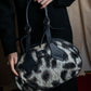 "Vivienne Westwood" Leopard abstract print rounded horizontal shape one handle bag