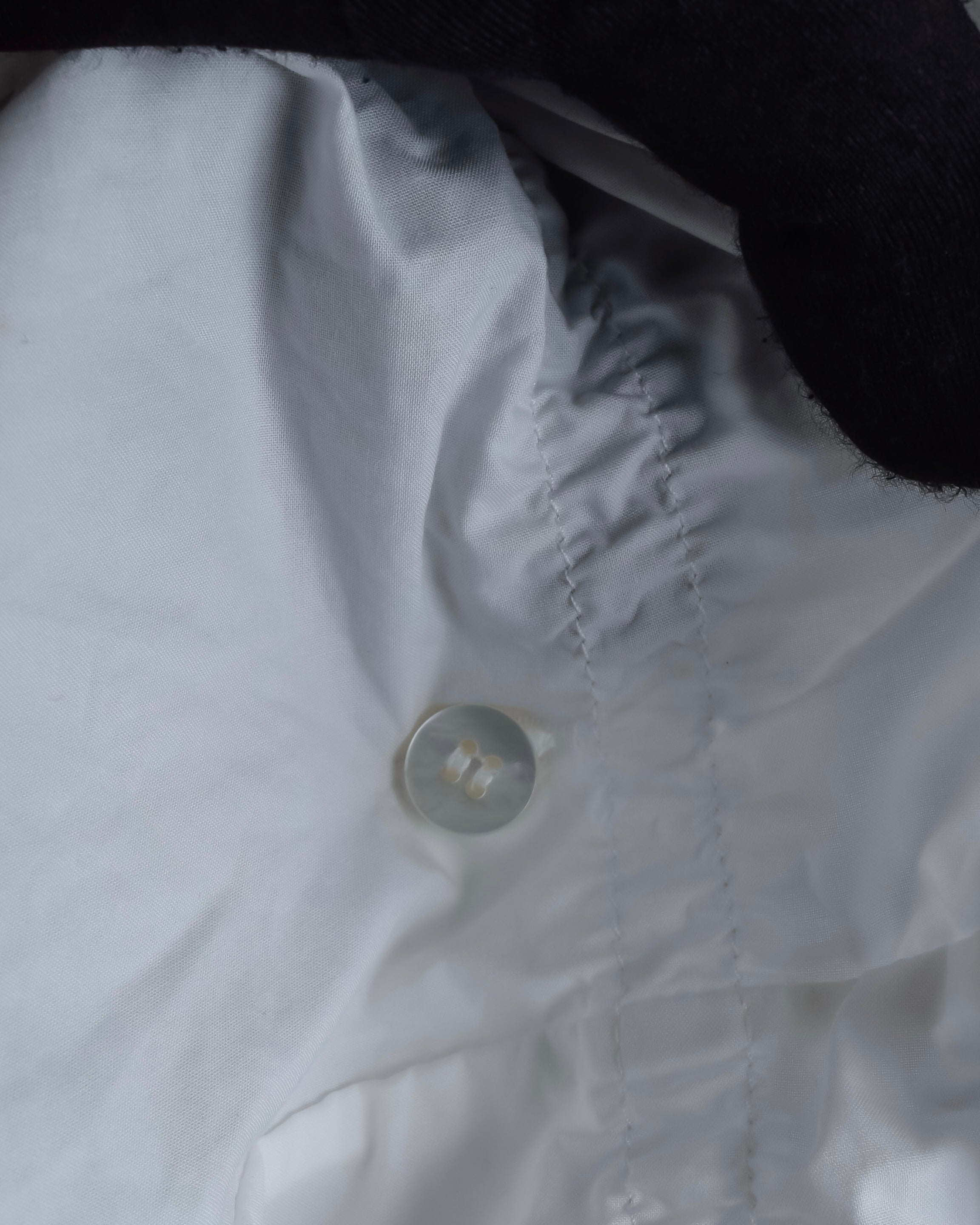 "MM6 MAISON MARGIELA" 20SS Frilled overlay cotton hybrid shirt