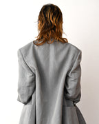 Carven/ Single Breasted 2B Herringbone Oversized Tailored Jacket Gray