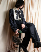 "Vintage abstract polka dot knit cardigan"