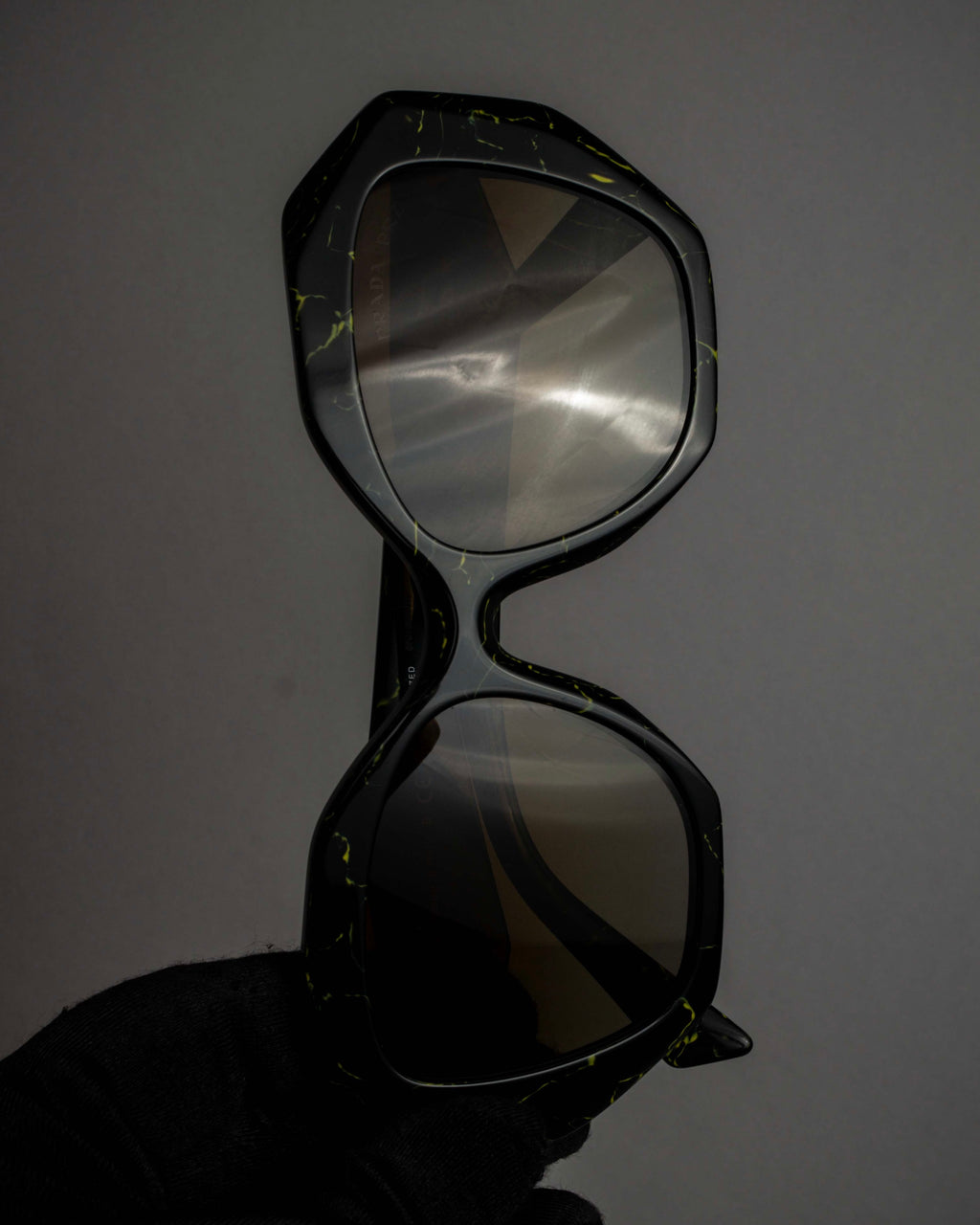 "PRADA" Yellow marble acetate sunglasses